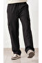 Men's Black Parachute Fabric Commando Pocketed Clip-On (Adjustable Leg) Baggy Sweatpants - 3