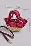 Siena Mini Women's Bag - Handmade Straw Textured Shoulder and Hand Bag with Leather Pouch - 2
