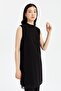 Chiffon Front Sleeveless Combed Cotton Undergarment - Black - 4