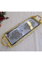 Rectangular Tray with Handle, Cast Metal Frame, 34*14 Gold - 4
