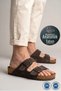 Unisex Women's and Men's Full Anatomical Comfort Sole Model Arizona Double-Strapped Buckle Comfortable Daily Slippers