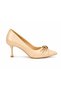 Women’s Pointed Toe High Heel Pumps – Slip-On Dress Heels with Gold Detail - 3