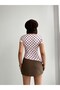 Crep Women's Polka Dot Patterned Micro Fabric Body Blouse with Slit Detail Pink - 6