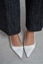 Viktor Sedef Matte Front Satin Ankle Belt Detailed Pointed Toe Short Heeled Women's Ballerinas - 7