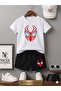 Summer Children's T-Shirt Shorts Unisex (Spider Mask Print)