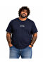 Men's Large Size Crew Neck T-Shirt Madness 26148 Navy Blue - 2