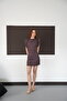 Polka Dot Crew Neck Above Knee Dress - Brown |   D3013 - Coffee - 2