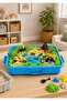 Kids Play Sand Set with Safari Animal Figures, Trees, Volcano & Carry Case – Soft Moldable Sensory Sand Activity Toy - 7