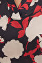 Women's Shirt Collar Floral Patterned Satin Beige Double Suit - 7