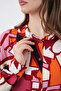Women's Graphic Patterned Viscose Burgundy Shirt - 4