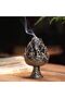 Vintage Style Mini Incense Holder - Elegant Copper Alloy with Intricate Dragon & Flame Design