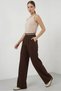 Women's High Waist Wide Leg Brown Palazzo Trousers