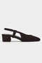 Harmony Brown Suede Genuine Leather Round Toe Rubber Detail Short Heeled Women's Ballerinas - 5