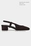 Harmony Brown Suede Genuine Leather Round Toe Rubber Detail Short Heeled Women's Ballerinas - 2