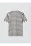 Esvab • Modern & Distinctive Devrik Roba Collar Striped Men's T-Shirt - 7