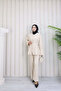 Pants Suit Elegance Belted Hijab Suit - 5