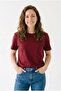 Women's Red Regular Full-Fit Cotton Combed Cotton Crew Neck T-Shirt - 2