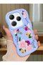 Infinix Hot 40 Pro Compatible Case Camera Protector Blue Silicone Couple Phone Case Floral Pattern