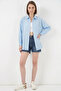 Women's Oversize Cut Cotton Blue Shirt
