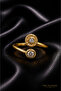 Sun Motif Zircon Stone Adjustable Steel Women's Ring