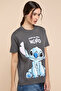 Stitch Print T-Shirt with Crew Neck and Short Sleeves - 5