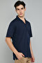 Textured Knit Shirt with Revere Collar and Short Sleeves - 5