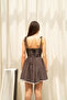 Calvi Lace Detail Brown Mini Dress - 5