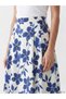 Floral A-Line Skirt with Zipper at the Waist - 2