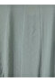 Green High Collar Pleated Dress - 3