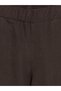 Brown Women's Linen Trousers with Elastic Waist - 3