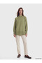 Green Half Turtleneck Oversized Women's Knitwear Tunic - 2