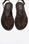 Belas Brown Suede Genuine Leather Women's Sandals - 2