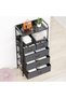 5-Drawer Non-Woven Fabric Storage Cabinet Dresser, Tall Vertical Drawer Tower Organizer with Sturdy Steel Frame and Wooden Top, Closet Storage Unit for Bedroom Nursery Living Room, Dark Gray - 7
