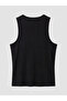 Black Crew Neck Ribbed Men's Sleeveless T-Shirt - 7