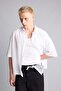 Boxy Fit Printed Wrinkled Textured Short Sleeve White Shirt I3080Ax26Hs - 2
