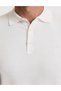 Ecru Slim Fit 100% Cotton Buttoned Polo Collar Knitwear T-Shirt 50325046-Vr019 - 6