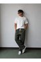 Men's Baggy Fit Elastic Waist 100% Cotton Linen Look Trousers Khaki 1007Dngr - 5
