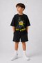 Girls and Boys T-Shirt Shorts Set 100% Cotton Summer Comfortable Fit Bat Sponge Printed Sports Casual Set (Shorts and T-Shirt Set)