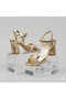 (Wiesse) Galvaniz Heel Single Band Women's Shoes Gold - 3