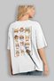 30 Cats for the Sake of Cat Love Printed White Oversize T-Shirt 100% Cotton Unisex Cat Lover Premium Design - 3