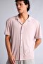 100% Cotton Regular Fit Apaş Collar Short Sleeve Shirt F6344Ax25Au
