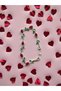 Silver Color Red Green Zircon Stone Ivy Leaf Design Steel Bracelet - Tarnish Resistant - 20cm