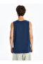 Xside Navy Blue Crew Neck Printed Men's Sleeveless T-Shirt - 4