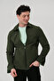 Men's Seasonal Jacket Zipper-Closed Lycra Men's Overshirt Coat
