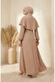 Button Detailed Vest Dress Double Set 2275-03 Mink - 5