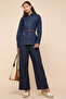 Washed Wide Leg Jeans with Button Closure - 3