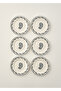 Paisley Set of 6 Porcelain Cake Plates Blue (21 cm) - 8
