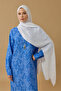 شال قطني أبيض بنقشة داما 70×200 - 3