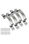 Aluminium Cabinet Pull Handle with Mounting Screws, Silver Pack-Of 4