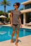 Ruffled Tights Flounce Semi-Closed Swimsuit Anthracite - 3